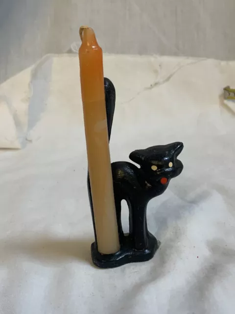 Vintage Halloween Gurley Candle Black Cat