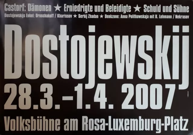 Großes Plakat Volksbühne Berlin Dostojewski Castorf Räuberrad 84 x 118,5 cm