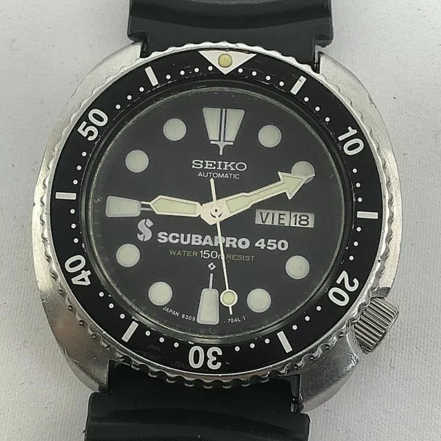 VINTAGE SEIKO TURTLE Scubapro Plongeur 44 Mm Date Automatique Du Jour Ref  6309-7040 EUR 725,54 - PicClick FR