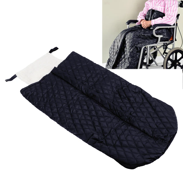 (Black)Wheelchair Blanket Thicken Warm Wheelchair Fleece Wrap Blanket SLS
