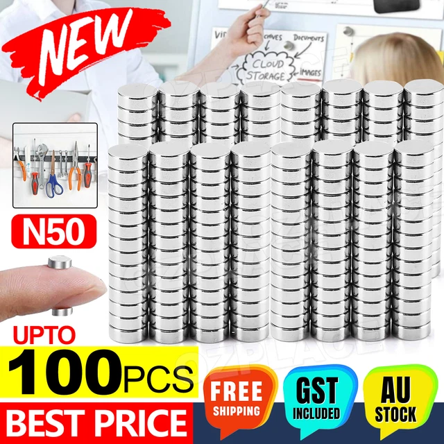 100PCS SUPER STRONG Round Disc Magnets Rare-Earth Neodymium Magnet 10 x ...