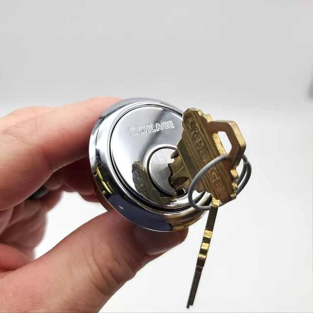 Schlage Rim Lock Cylinder 3-3/8" L 20-022 Polished Chrome C Keyway