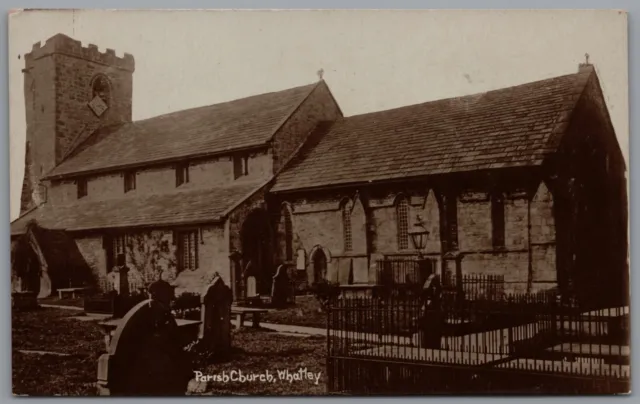 Whalley Village Parish Church Lancashire Real Photo Vintage Unposted RP Postcard