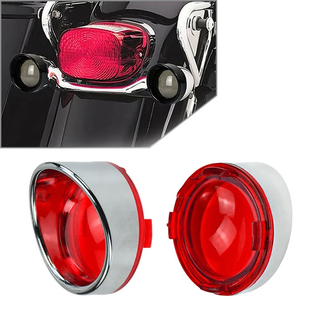Turn Signal Light Red Lens Cover Bezel Fit For Harley Touring Road Glide 2pcs