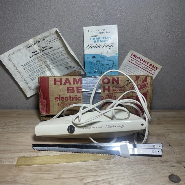 VINTAGE HAMILTON BEACH Scovill Electric Knife Model 275 White Made in