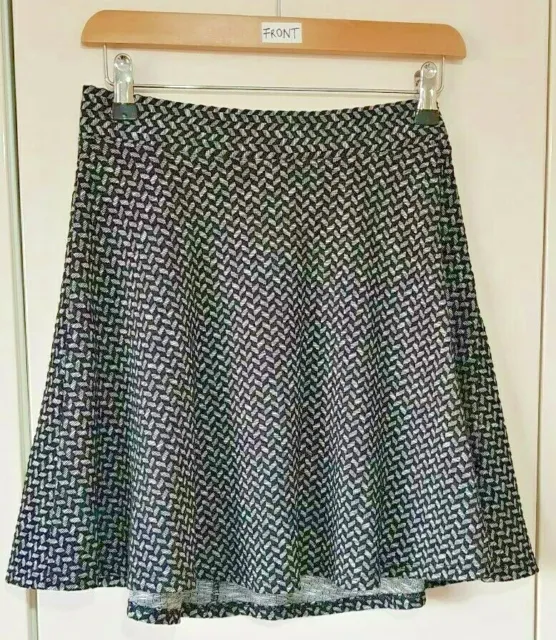 Women's Skirt Size 10 Geometric Black White Print Flared Short Above Knee George