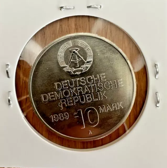DDR 10 Mark Münze „40 Jahre RGW“ 1989, Neusilber, Gedenkmünze 3