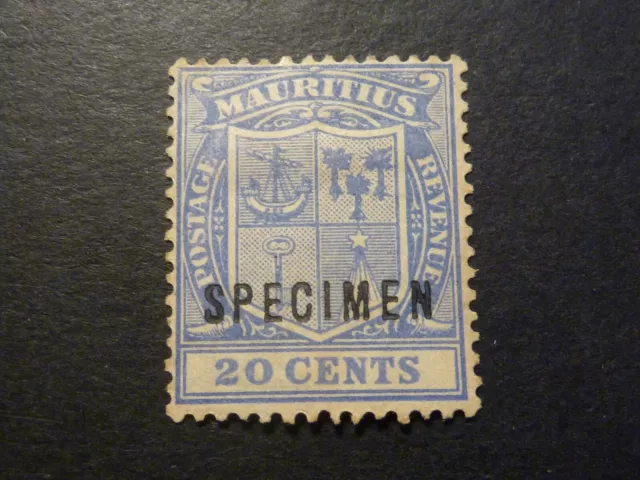 Mauritius 1921 Specimen 20-cent stamp, Scott #177