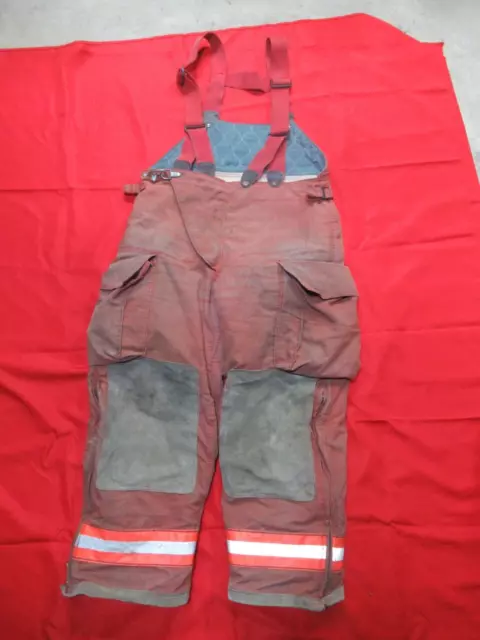GLOBE Firefighter Red Bunker Turnout PANTS 38 x 26 GEAR TOW TOWING PREPPER