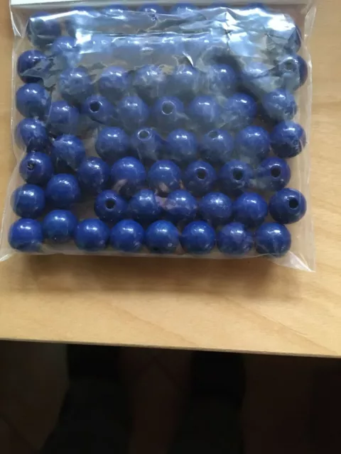 Holzperlen blau Basteln Perlen Fädeln 15mm 12mm 10mm 8mm 6mm 4mm Speichelfest
