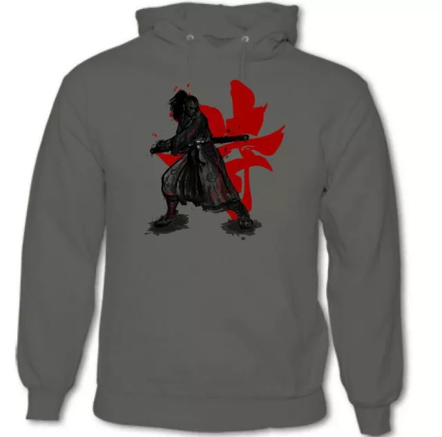 Felpa con cappuccio Samurai Warrior Uomo Arti Marziali MMA Allenamento Top Sword Kanta Giappone 2