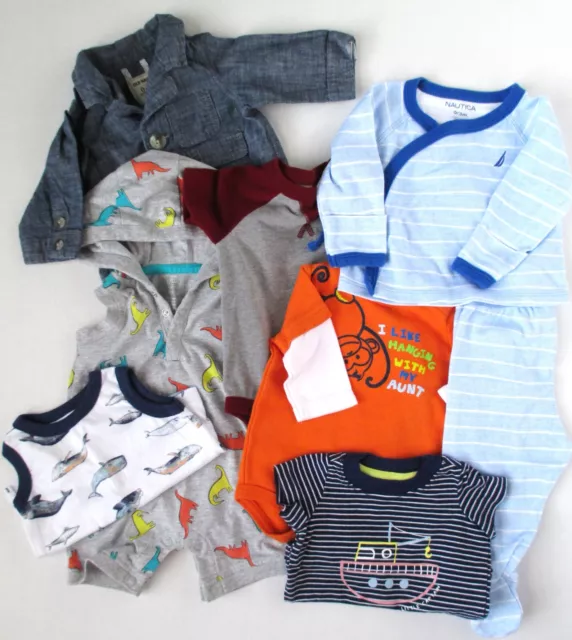 0-3 Month Lot Of Baby Boy Clothes, Nautica, Carters, Old Navy, Cat & jack, etc