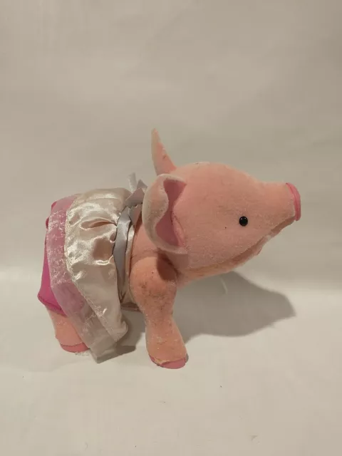VTG TOY TECK Flocked Teacup Piggies TALKS Pink Pig Unique Farm