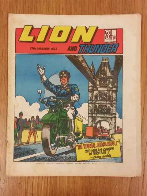 Lion And Thunder 27Th January 1973 British Weekly Uk Comic _