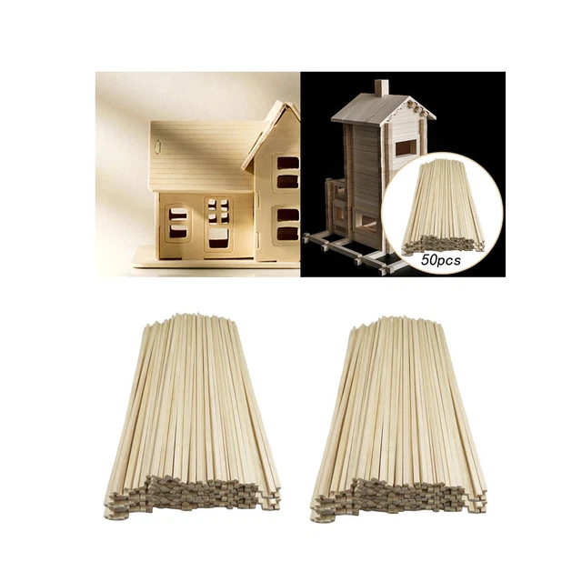 Baton Bois Loisir Creatif Bambou Tige Baton Barbe A Papa,100 Pcs 80mm Bâtons En Bois Ronds Pour Bricolage Bois Artisanat Maison Jardin Décoration Batonnet En Bois