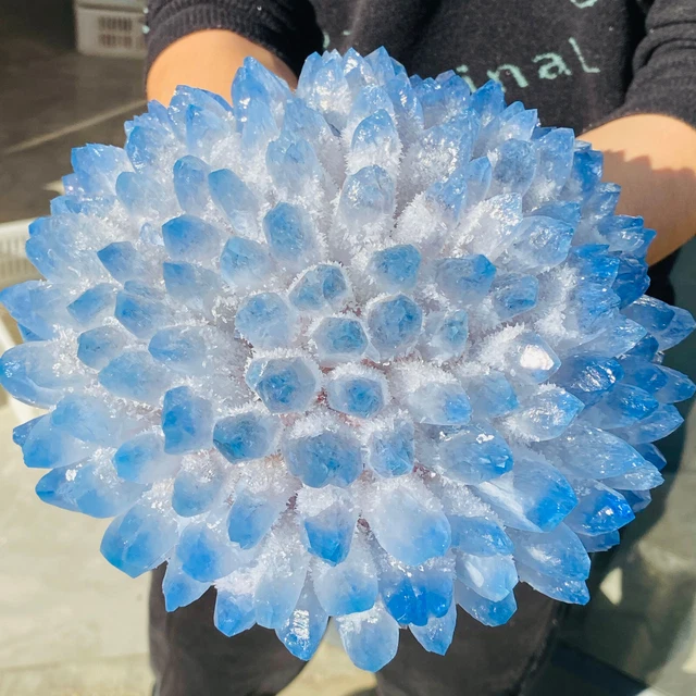 9.72LB  New Find Blue Phantom Quartz Crystal Cluster Mineral Specimen Healing.