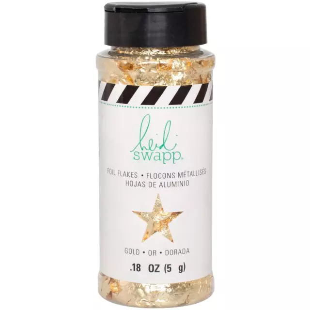 American Crafts Magnolia Lane Embellishment Bottle Of Gold Foil Flakes