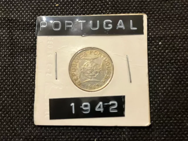 1942 Portugal Mozambique Silver 2 1/2 Escudos Scarce