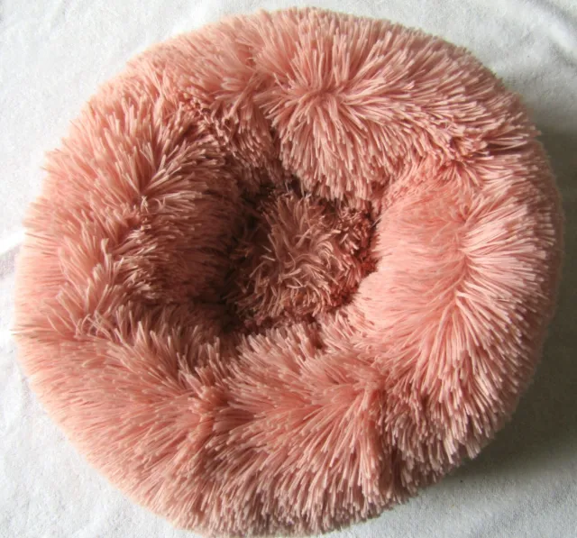 Donut Plush Pet Dog Cat Bed Fluffy Soft Warm Calming Bed Sleeping Kennel Nest, 1