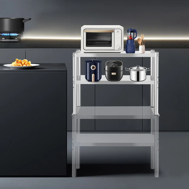 Stainless Steel Commercial Kitchen Prep Table with Double Overshelf- 12x 30 Inch