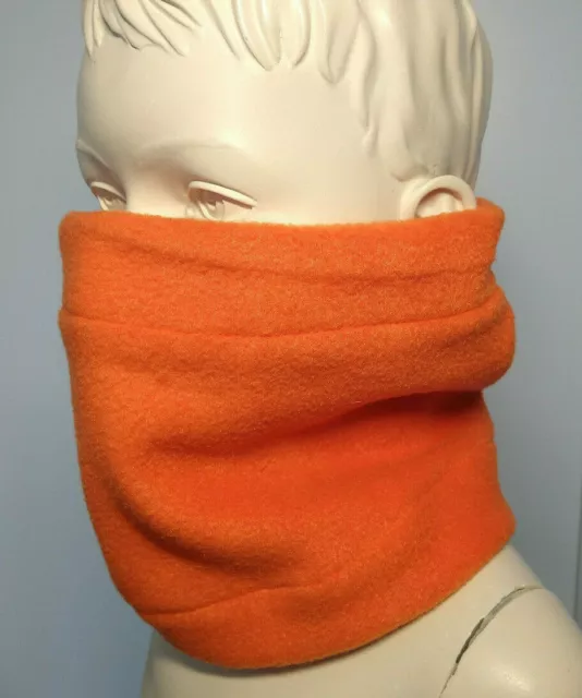 Infant Orange snood NECK FACE WARMER scarf fleece baby girl boy school toddler