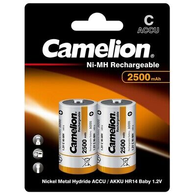 Camelion 4 Camelion C Rechargeable Batteries HR14 Nimh 1.2V NI-MH 3500mAh 2BL Neuf 