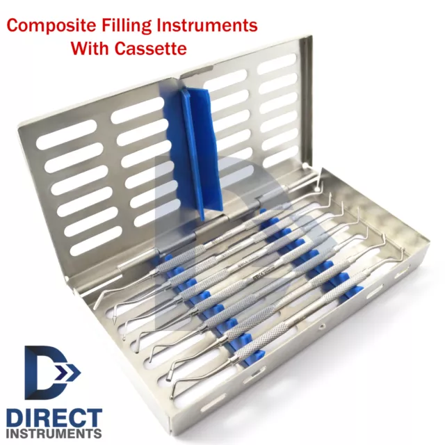 Kit d'instruments de remplissage composite dentaire bouchon de spatule restaurateur + cassette