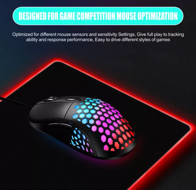 LED Alfombrilla para ratón XXL Gaming Mouse Pad RGB Multicolor 7 Colores 80x30CM 2