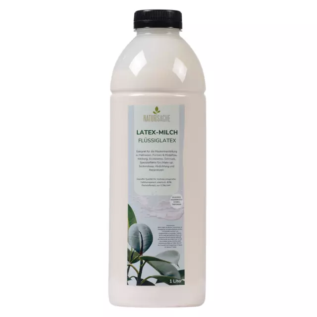 Látex líquido Natcause 0,25 litros leche de látex, colores naturales, 250 ml caucho natural