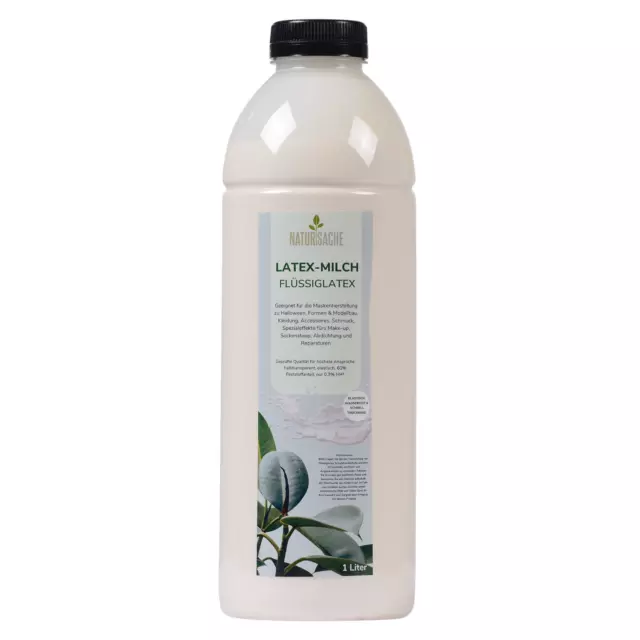 Natursache Flüssiglatex 0,25 Liter Latexmilch, naturfarben, 250 ml Naturgummi