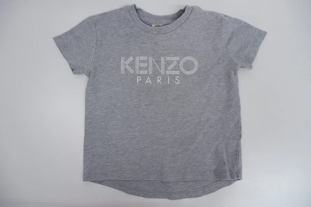 Kenzo Kids Boys T Shirt Top Age 3 Yrs Light Grey Short Sleeve Logo Print