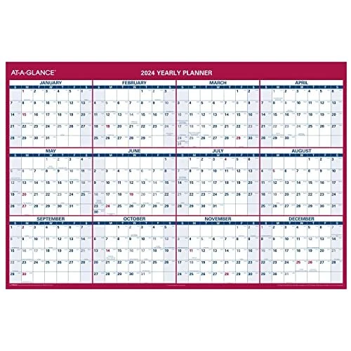 2024 MONTHLY ERASABLE Calendar Dry Erase Wall Planner 48 x 32 Extra 43