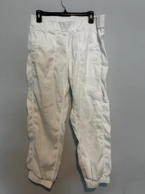 Eileen Fisher Womens White Joggers/Cargo Pull On Pants Size M Linen Blend