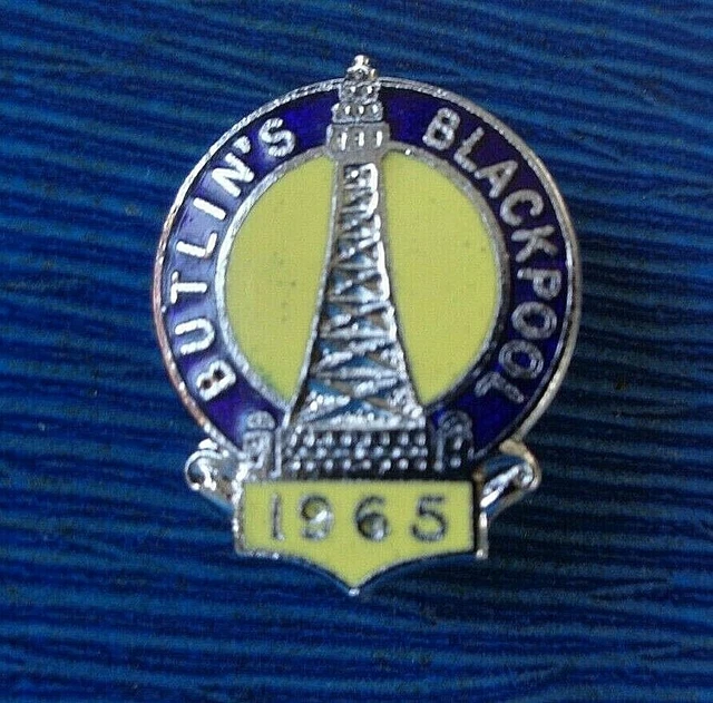 ORIGINAL BUTLIN / Butlins Badge Blackpool 1965 W. Reeves & Co - BLUE ...