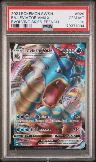 🇫🇷 Léviator Vmax PSA 10 Evolution Céleste 029/203 EB Carte Pokemon Pca Fr 💫