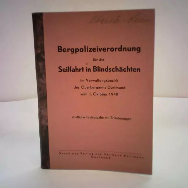 Bergpolizeiverordnung für die Seilfahrt in Blindschächten im Verwaltungsbezirk d