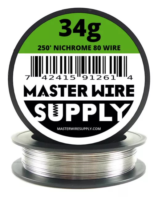 MWS - Nichrome 80 - 250 ft - 34 Gauge Round Wire