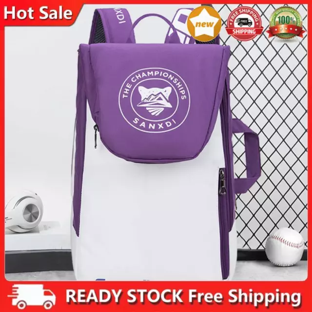 Holds 3 Rackets Raquete Bag Large Capacity Padel Rackets Backpack (Purple)