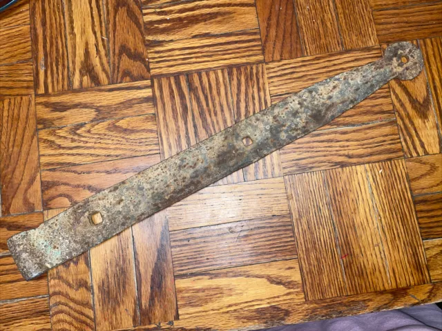 Antique Hand Forged ~21.5" Single Strap Hinge Architectural Barn Door Hardware