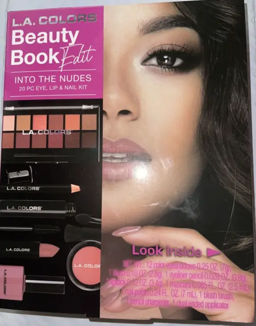 NEW LA Colors Makeup Beauty Book Edit Into The Nudes 20 Piece Set Eye Lip Nail