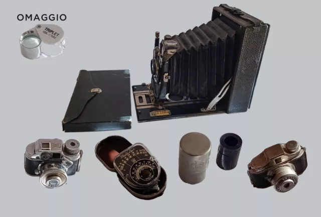 Lotto fotocamere vintage composto da una Folding tipo campagnola con chassis