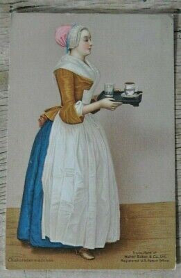 Antique Walter Baker & Co Ltd Postcard Advertising Chokoladenmadchen Est. 1780