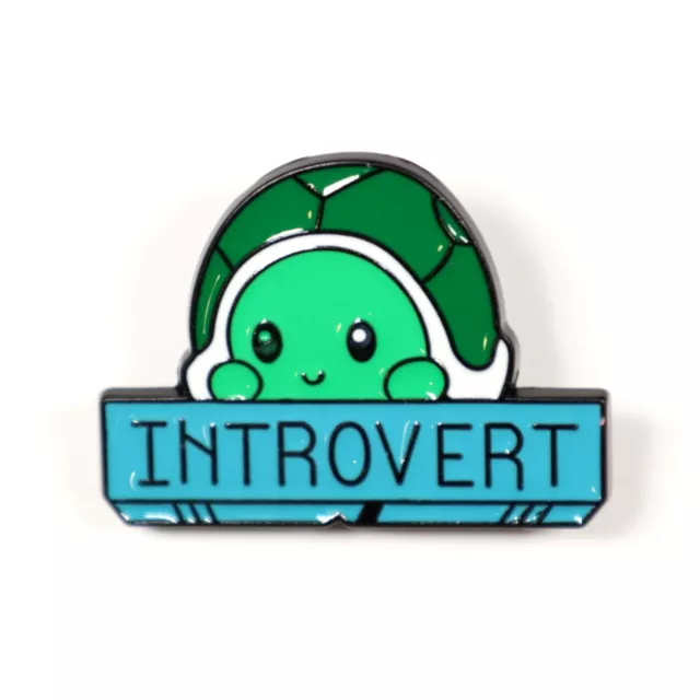 Introvert Turtle Pin Badge Enamel Personality Type Tortoise Lapel Brooch