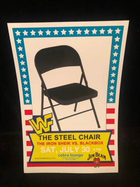 The Iron Sheik Vs Blackbox WWE WWF 2011 Event Poster Chicago Champion Chair