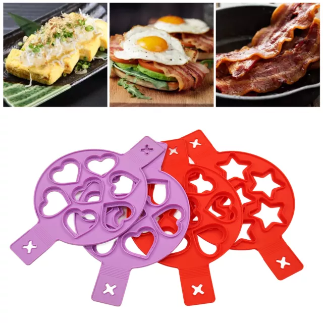 4x Pancake Mold 7 Hole Silicone Eggs Making Mold Nonstick Pancake Mould ⊹