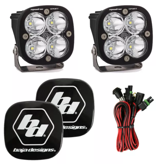 Baja Designs Squadron Sport Clear Spot Beam 5000K LED Lights W/ Rock Guards