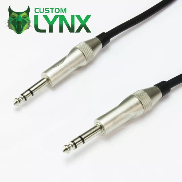 Stereo Jack Cable 6.35mm. 1/4" Jack to TRS Jack Lead. Balanced Audio Patch Cable