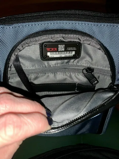 TUMI Alpha 3 Small Pocket Bag in Storm Blue FXT Ballistic Nylon+leather, NWOT 3