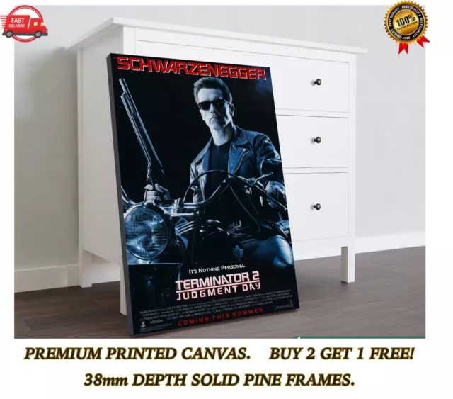 Terminator 2 Classic Movie Large CANVAS Art Print Gift A0 A1 A2 A3 A4