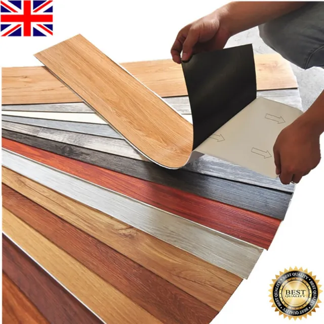 5.02m² 36Pcs Thick Self-adhesive Luxury PVC Floor Flooring Plank Waterproof UK